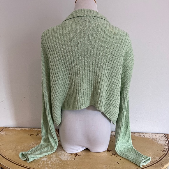 Urban Outfitters Simona Ribbed Cardigan in Light Green - Picture 4 of 5